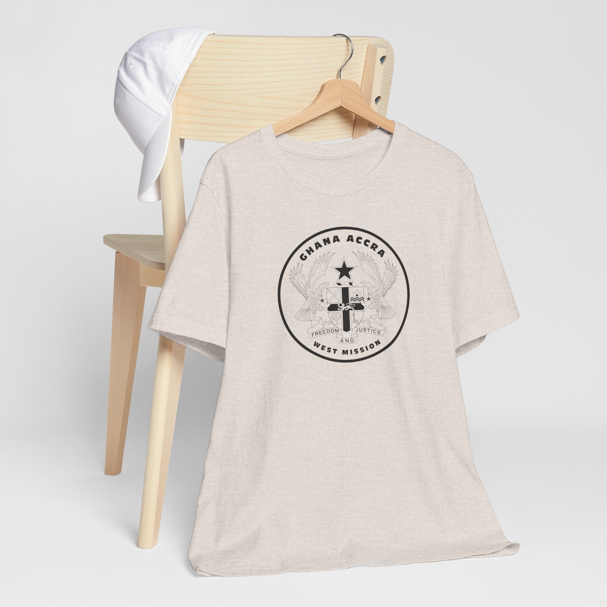 Ghana Accra West Mission Circular Monochrome Logo T-Shirt - Latter-Day Saint LDS Missionary Gift - Book of Mormon