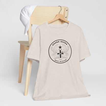 Ghana Accra West Mission Circular Monochrome Logo T-Shirt - Latter-Day Saint LDS Missionary Gift - Book of Mormon