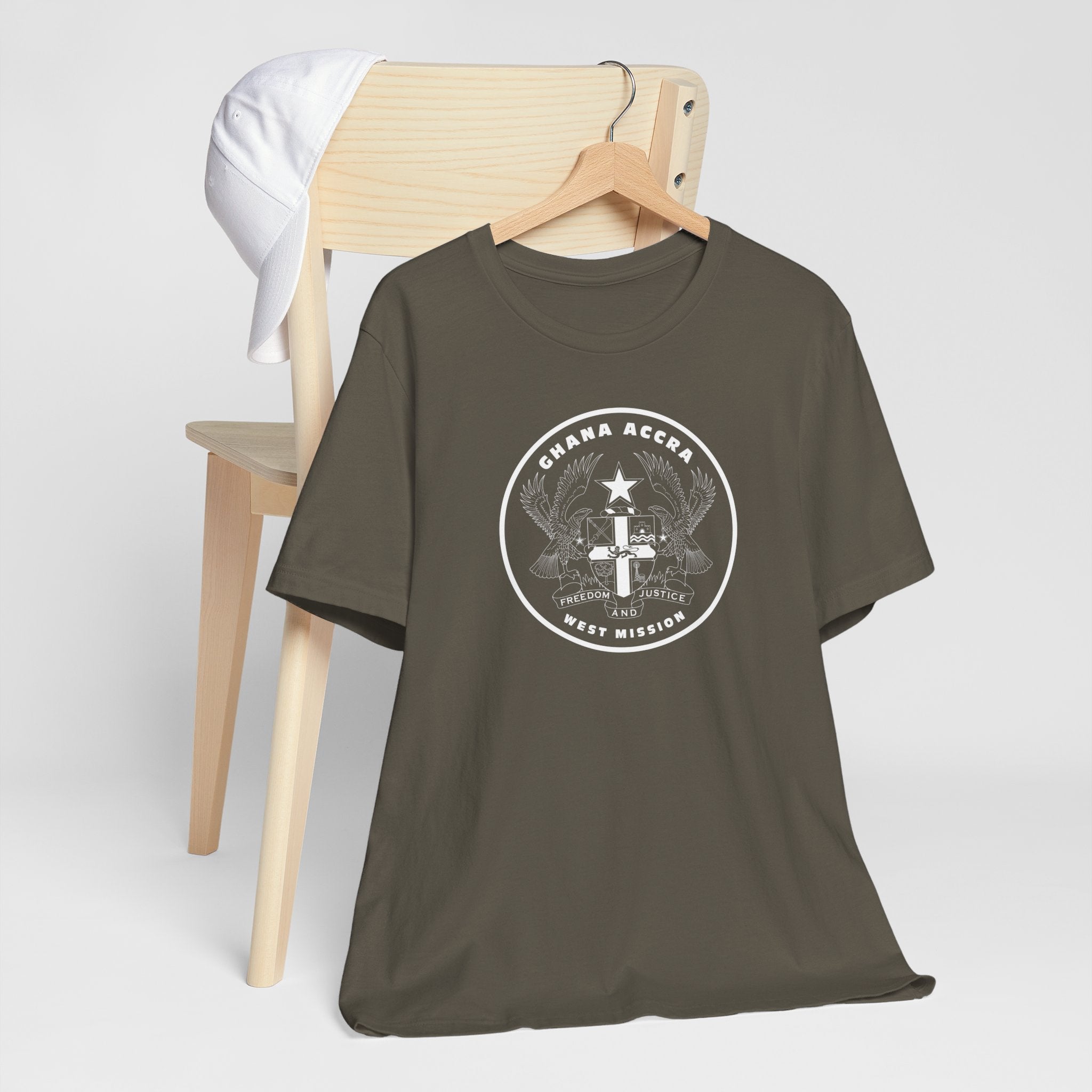 Ghana Accra West Mission Circular Monochrome Logo T-Shirt - Latter-Day Saint LDS Missionary Gift - Book of Mormon