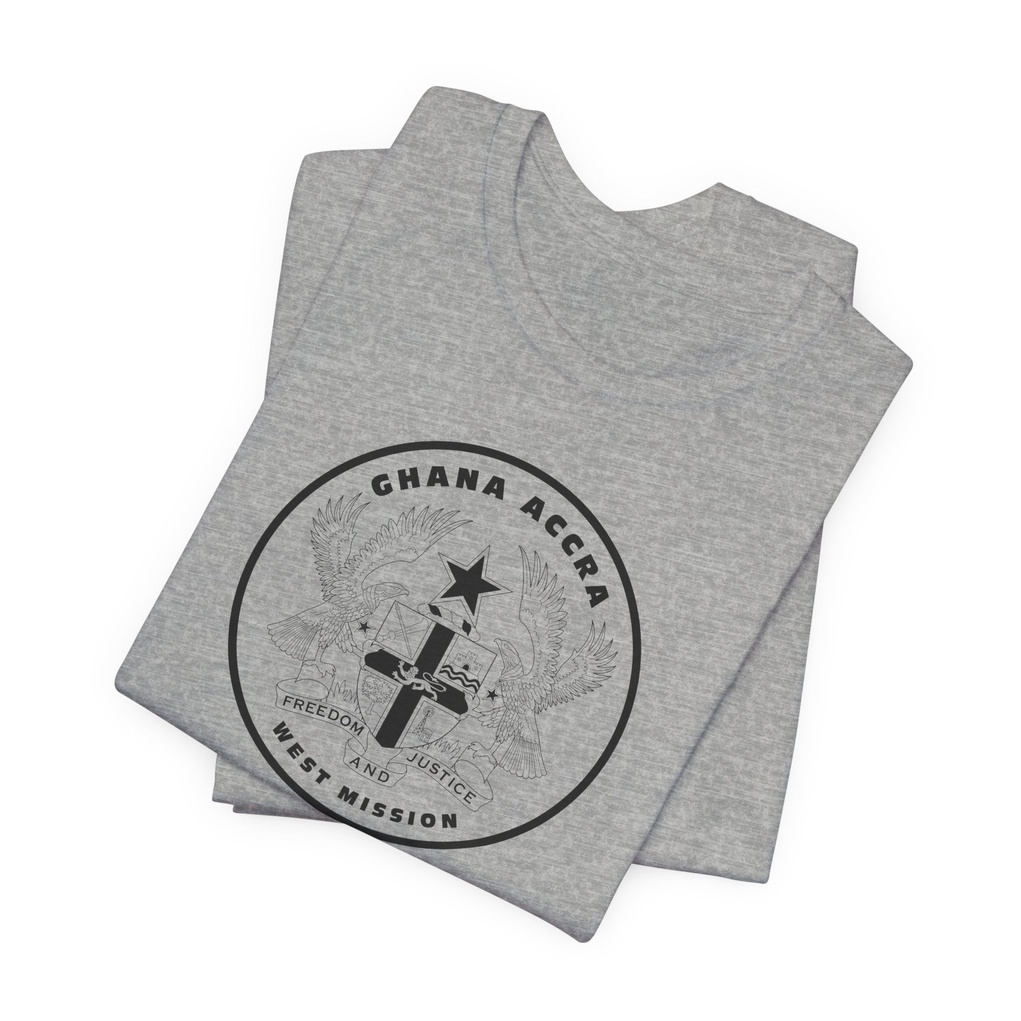 Ghana Accra West Mission Circular Monochrome Logo T-Shirt - Latter-Day Saint LDS Missionary Gift - Book of Mormon