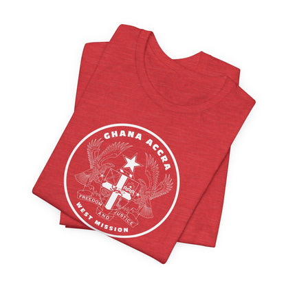Ghana Accra West Mission Circular Monochrome Logo T-Shirt - Latter-Day Saint LDS Missionary Gift - Book of Mormon