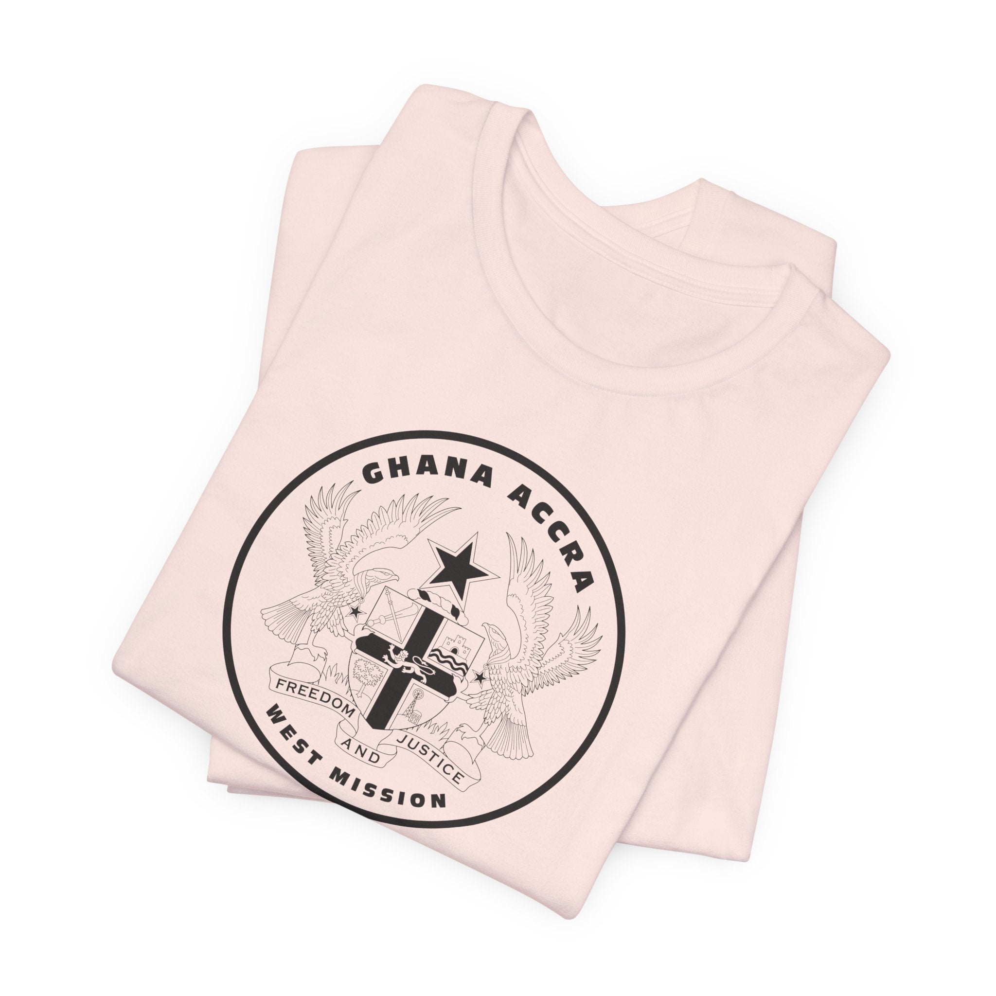 Ghana Accra West Mission Circular Monochrome Logo T-Shirt - Latter-Day Saint LDS Missionary Gift - Book of Mormon