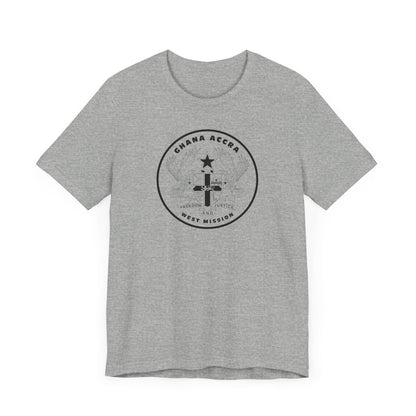 Ghana Accra West Mission Circular Monochrome Logo T-Shirt - Latter-Day Saint LDS Missionary Gift - Book of Mormon