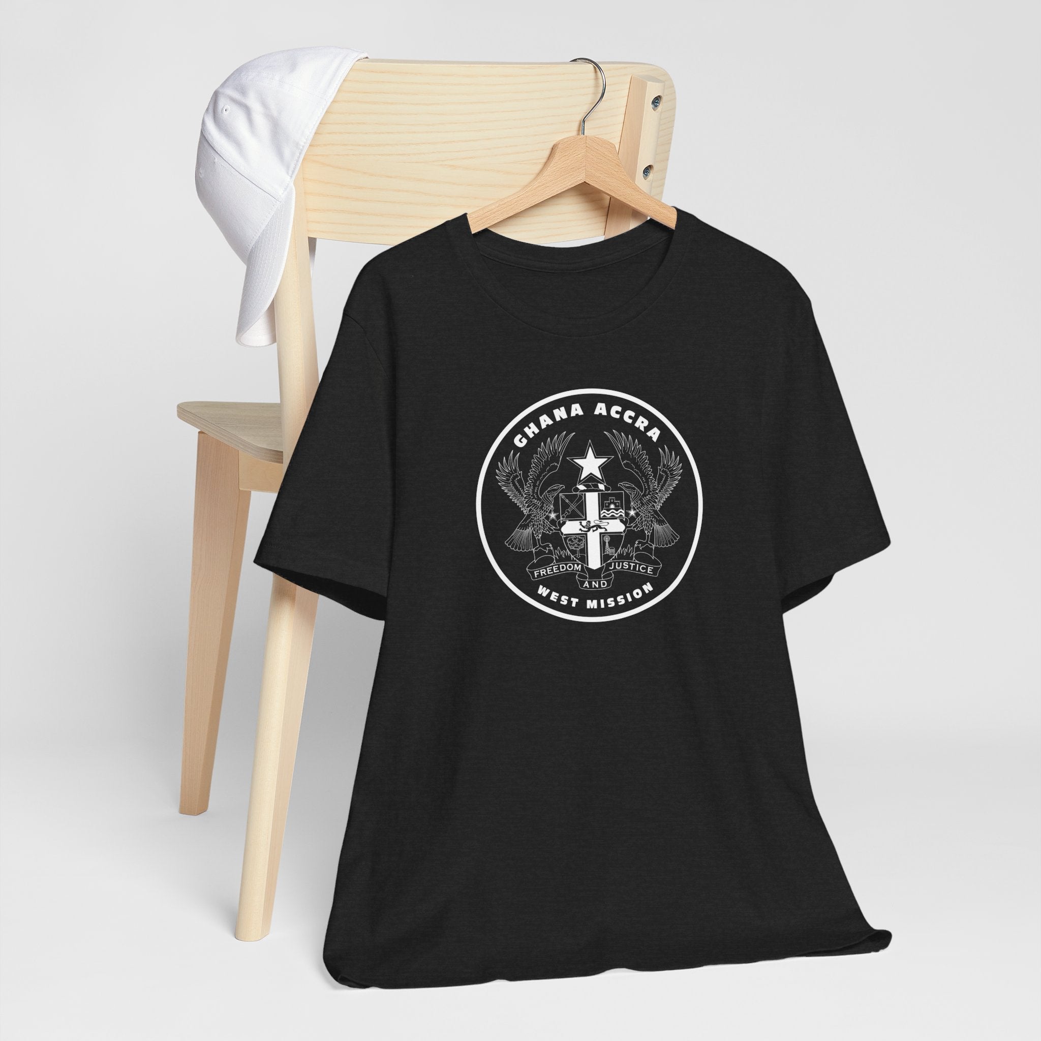 Ghana Accra West Mission Circular Monochrome Logo T-Shirt - Latter-Day Saint LDS Missionary Gift - Book of Mormon