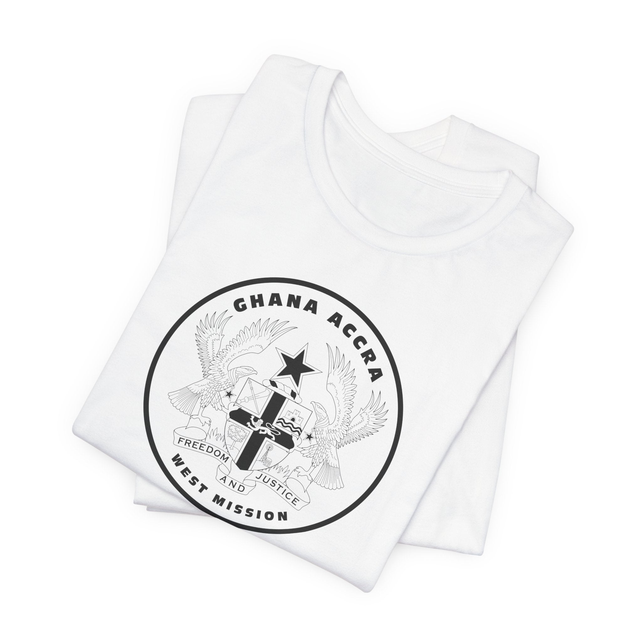 Ghana Accra West Mission Circular Monochrome Logo T-Shirt - Latter-Day Saint LDS Missionary Gift - Book of Mormon