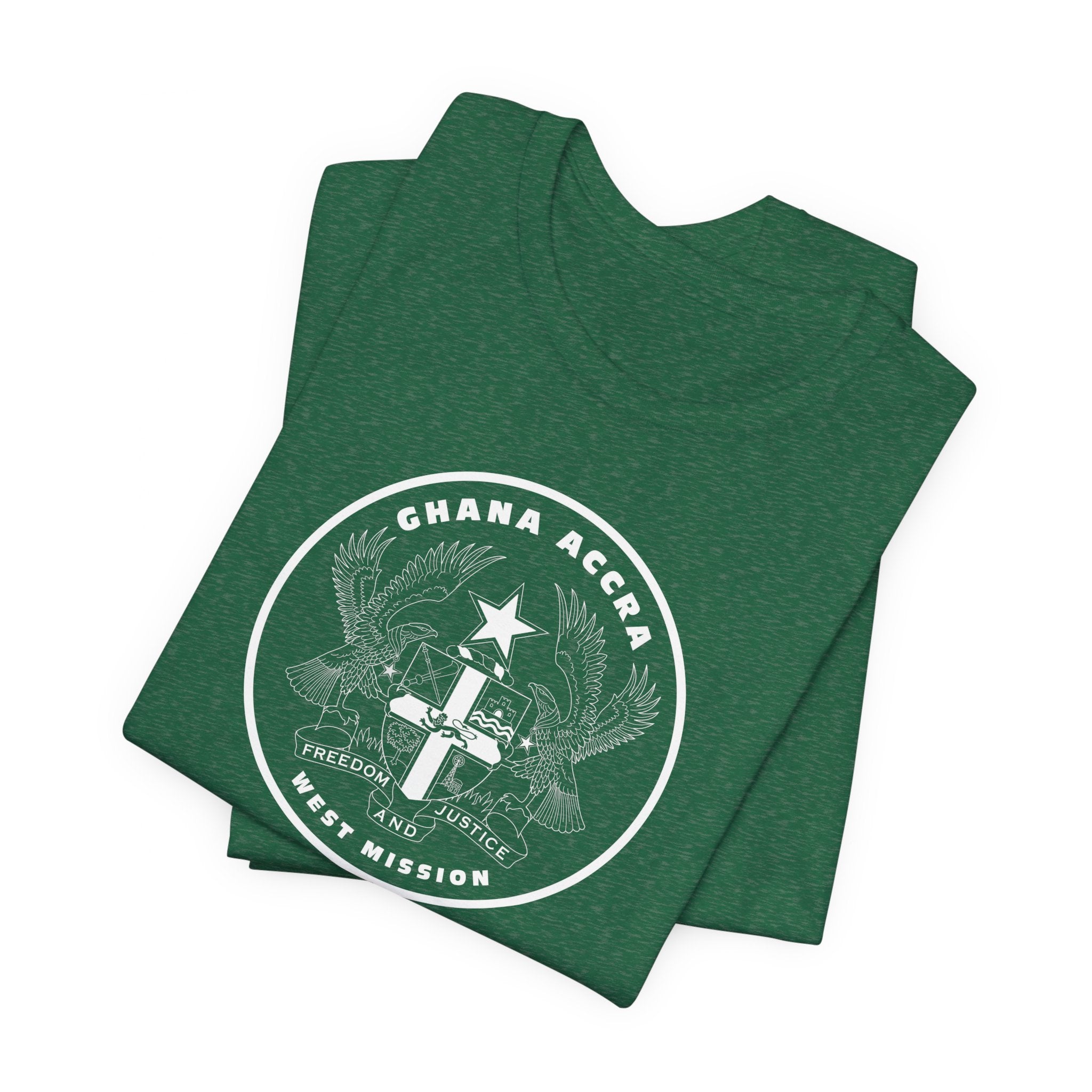 Ghana Accra West Mission Circular Monochrome Logo T-Shirt - Latter-Day Saint LDS Missionary Gift - Book of Mormon