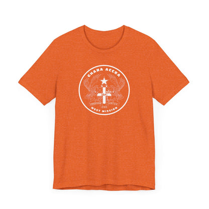 Ghana Accra West Mission Circular Monochrome Logo T-Shirt - Latter-Day Saint LDS Missionary Gift - Book of Mormon