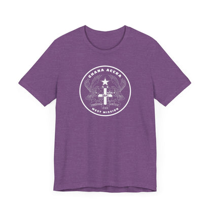Ghana Accra West Mission Circular Monochrome Logo T-Shirt - Latter-Day Saint LDS Missionary Gift - Book of Mormon
