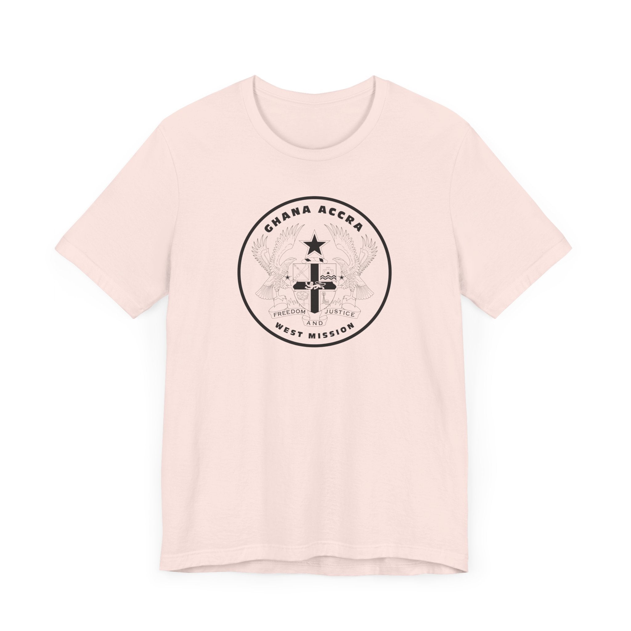 Ghana Accra West Mission Circular Monochrome Logo T-Shirt - Latter-Day Saint LDS Missionary Gift - Book of Mormon