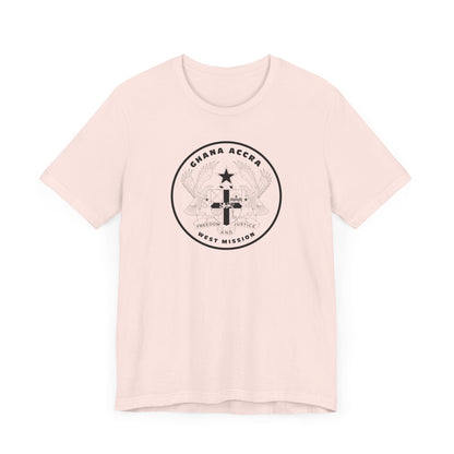 Ghana Accra West Mission Circular Monochrome Logo T-Shirt - Latter-Day Saint LDS Missionary Gift - Book of Mormon
