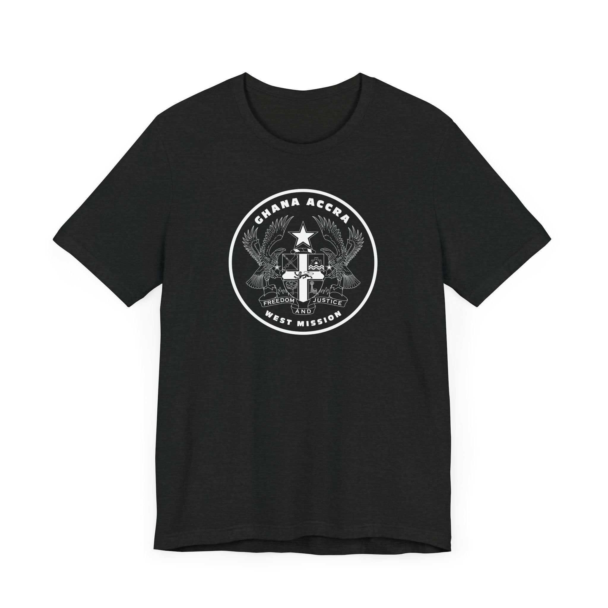 Ghana Accra West Mission Circular Monochrome Logo T-Shirt - Latter-Day Saint LDS Missionary Gift - Book of Mormon