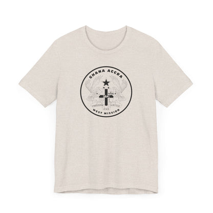 Ghana Accra West Mission Circular Monochrome Logo T-Shirt - Latter-Day Saint LDS Missionary Gift - Book of Mormon