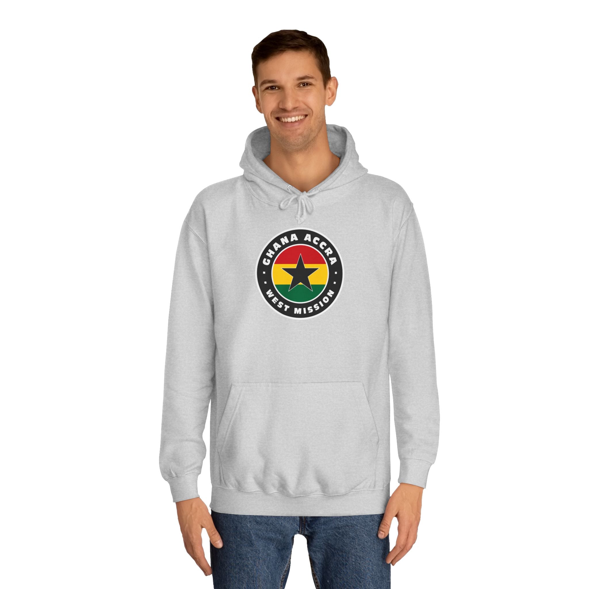 Ghana Accra West Mission Flag Logo (Black Border) College Hoodie - Latter-Day Saint LDS Missionary Gift - Book of Mormon
