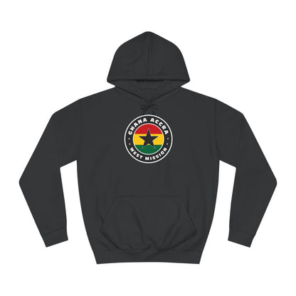 Ghana Accra West Mission Flag Logo (Black Border) College Hoodie - Latter-Day Saint LDS Missionary Gift - Book of Mormon