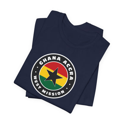 Ghana Accra West Mission Flag Logo (Black Border) T-shirt - Latter-Day Saint LDS Missionary Gift - Book of Mormon