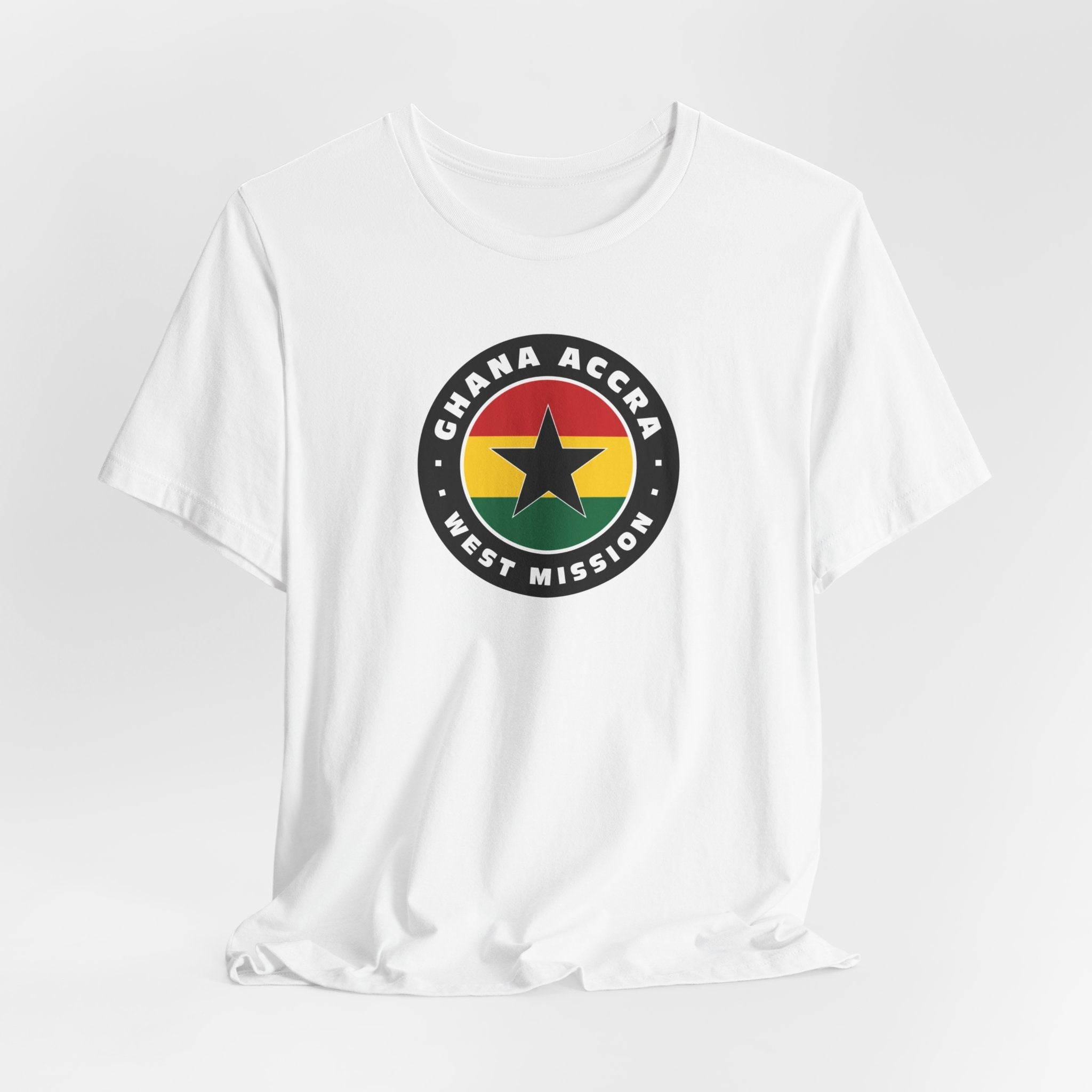 Ghana Accra West Mission Flag Logo (Black Border) T-shirt - Latter-Day Saint LDS Missionary Gift - Book of Mormon