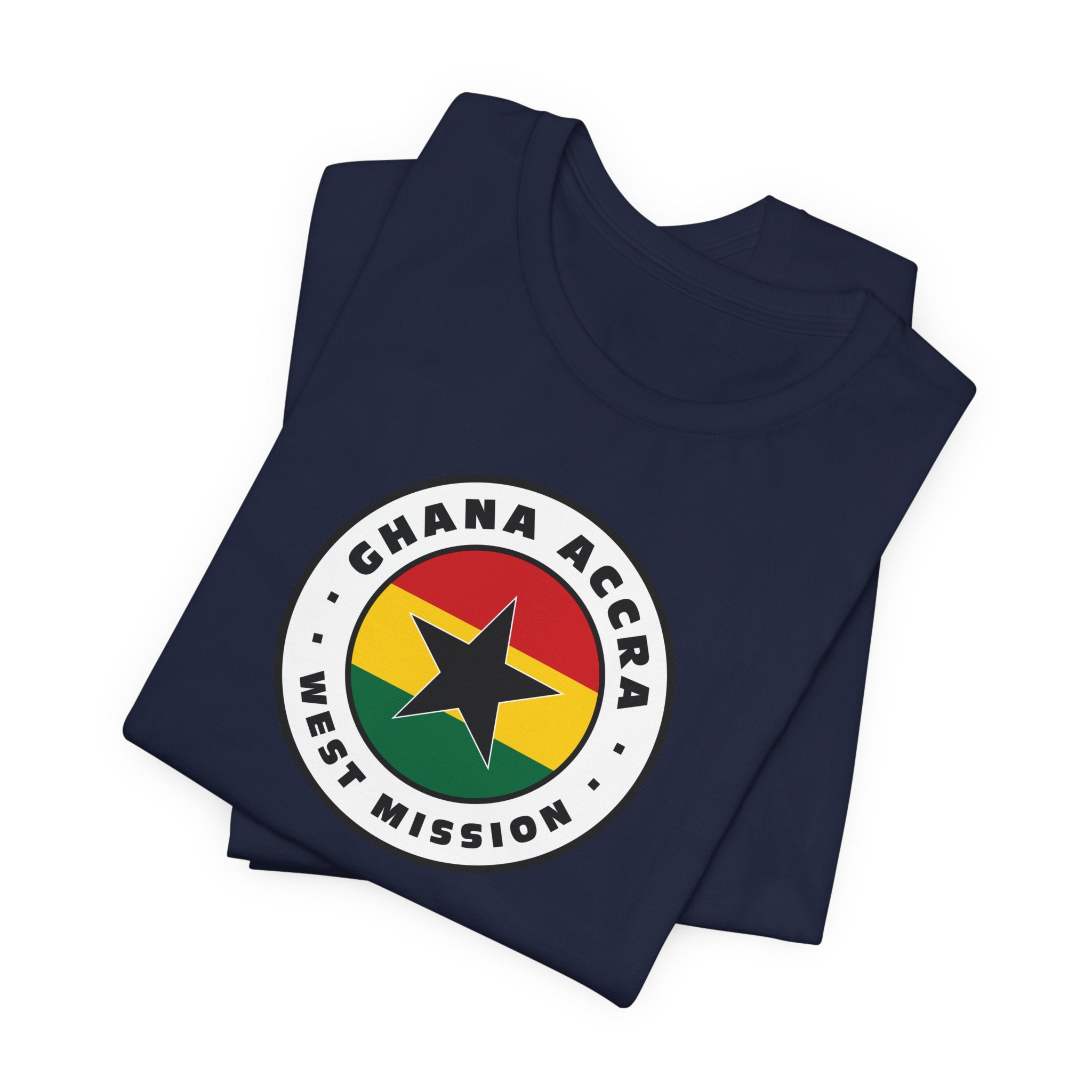 Ghana Accra West Mission Flag Logo (White Border) T-shirt - Latter-Day Saint LDS Missionary Gift - Book of Mormon