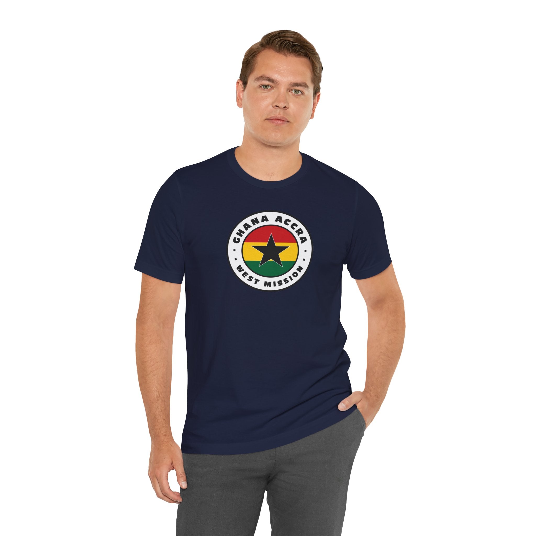 Ghana Accra West Mission Flag Logo (White Border) T-shirt - Latter-Day Saint LDS Missionary Gift - Book of Mormon