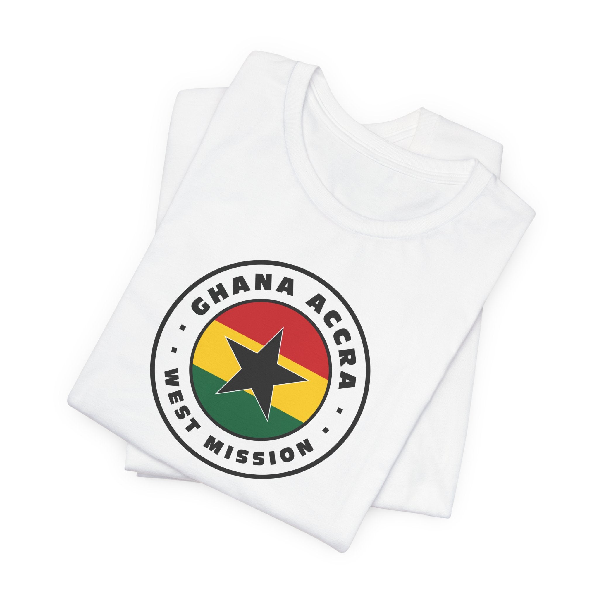 Ghana Accra West Mission Flag Logo (White Border) T-shirt - Latter-Day Saint LDS Missionary Gift - Book of Mormon