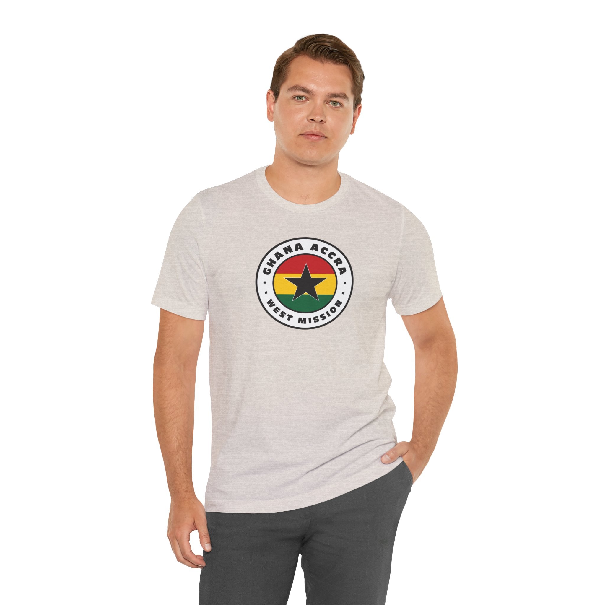 Ghana Accra West Mission Flag Logo (White Border) T-shirt - Latter-Day Saint LDS Missionary Gift - Book of Mormon