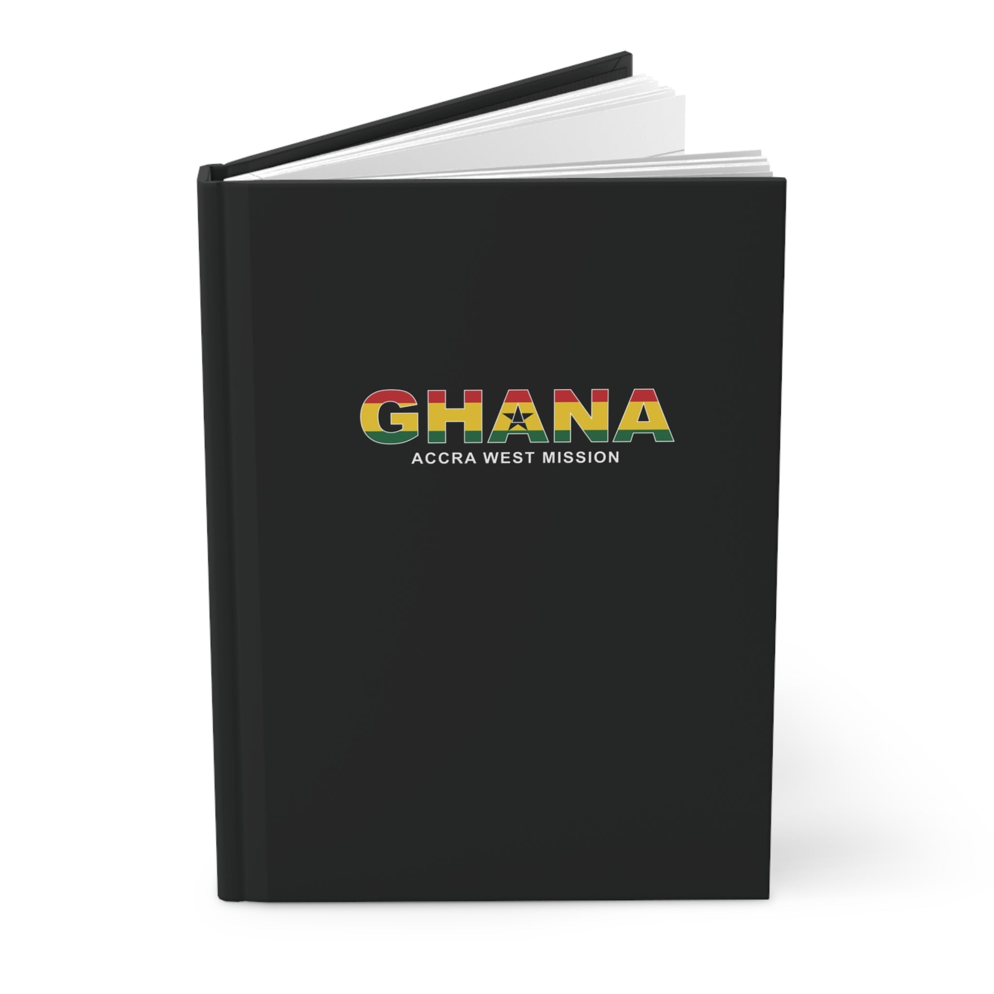 Ghana Accra West Mission Flag Title Black Hardcover Journal Matte - Latter-Day Saint LDS Missionary Gift - Book of Mormon