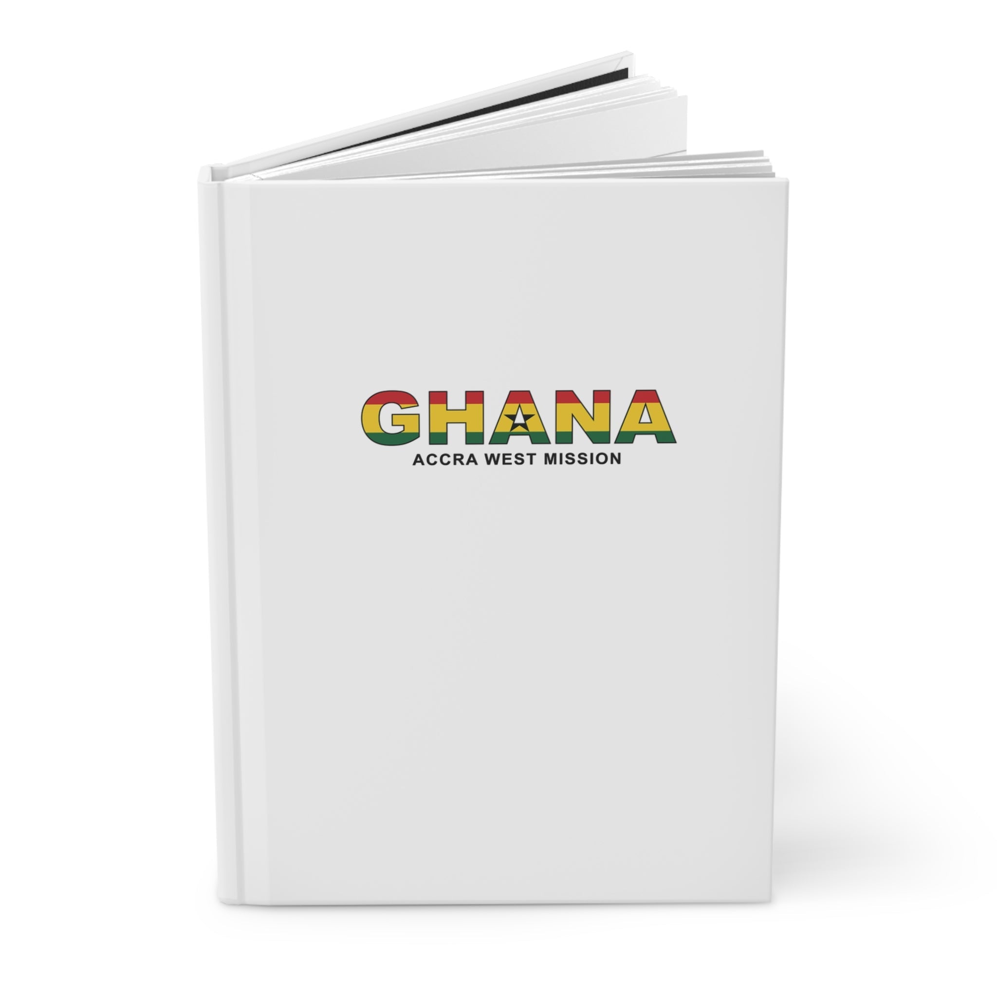 Ghana Accra West Mission Flag Title White Hardcover Journal Matte - Latter-Day Saint LDS Missionary Gift - Book of Mormon