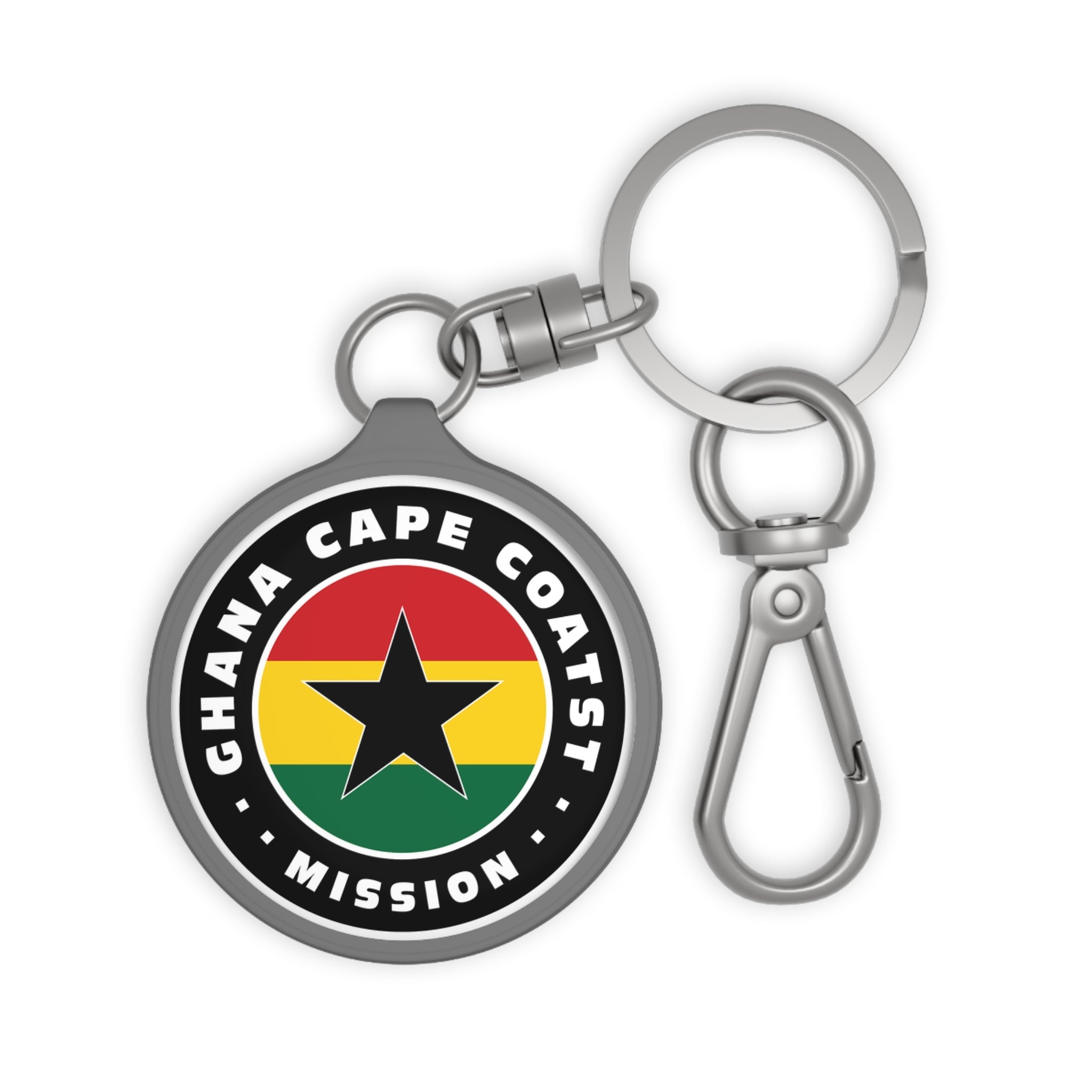 Ghana Cape Coast Mission Circle Flag Key Tag - Latter-Day Saint LDS Missionary Gift - Book of Mormon