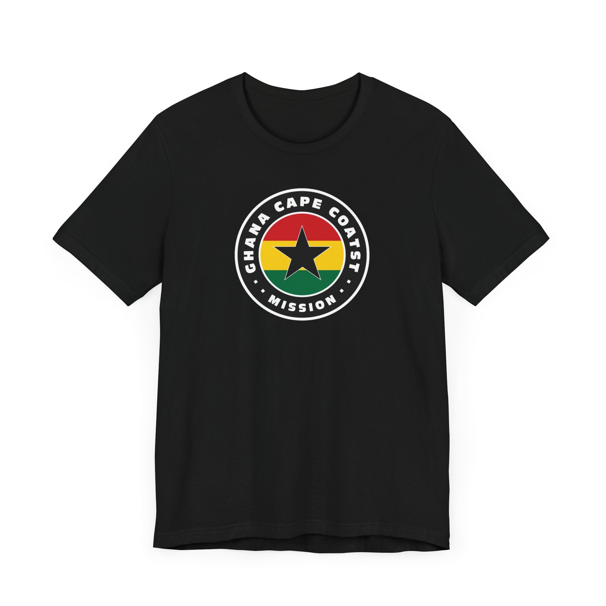 Ghana Cape Coast Mission Flag Logo (Black Border) T-shirt - Latter-Day Saint LDS Missionary Gift - Book of Mormon