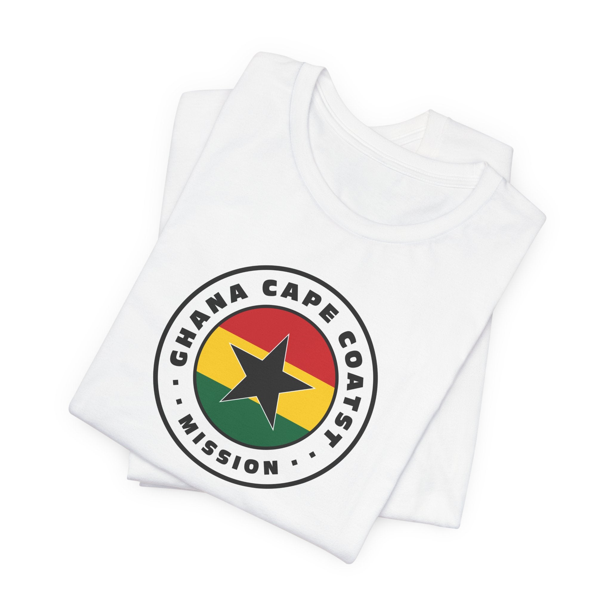 Ghana Cape Coast Mission Flag Logo (White Border) T-shirt - Latter-Day Saint LDS Missionary Gift - Book of Mormon