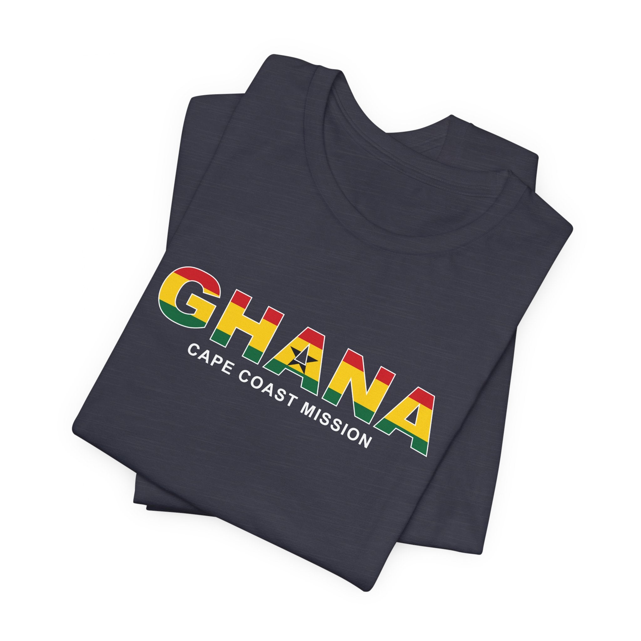 Ghana Cape Coast Mission Flag Title T-shirt - Latter-Day Saint LDS Missionary Gift - Book of Mormon