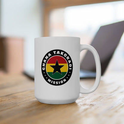 Ghana Takoradi Mission Circular Flag White Ceramic Mug - Latter-Day Saint LDS Missionary Gift - Book of Mormon