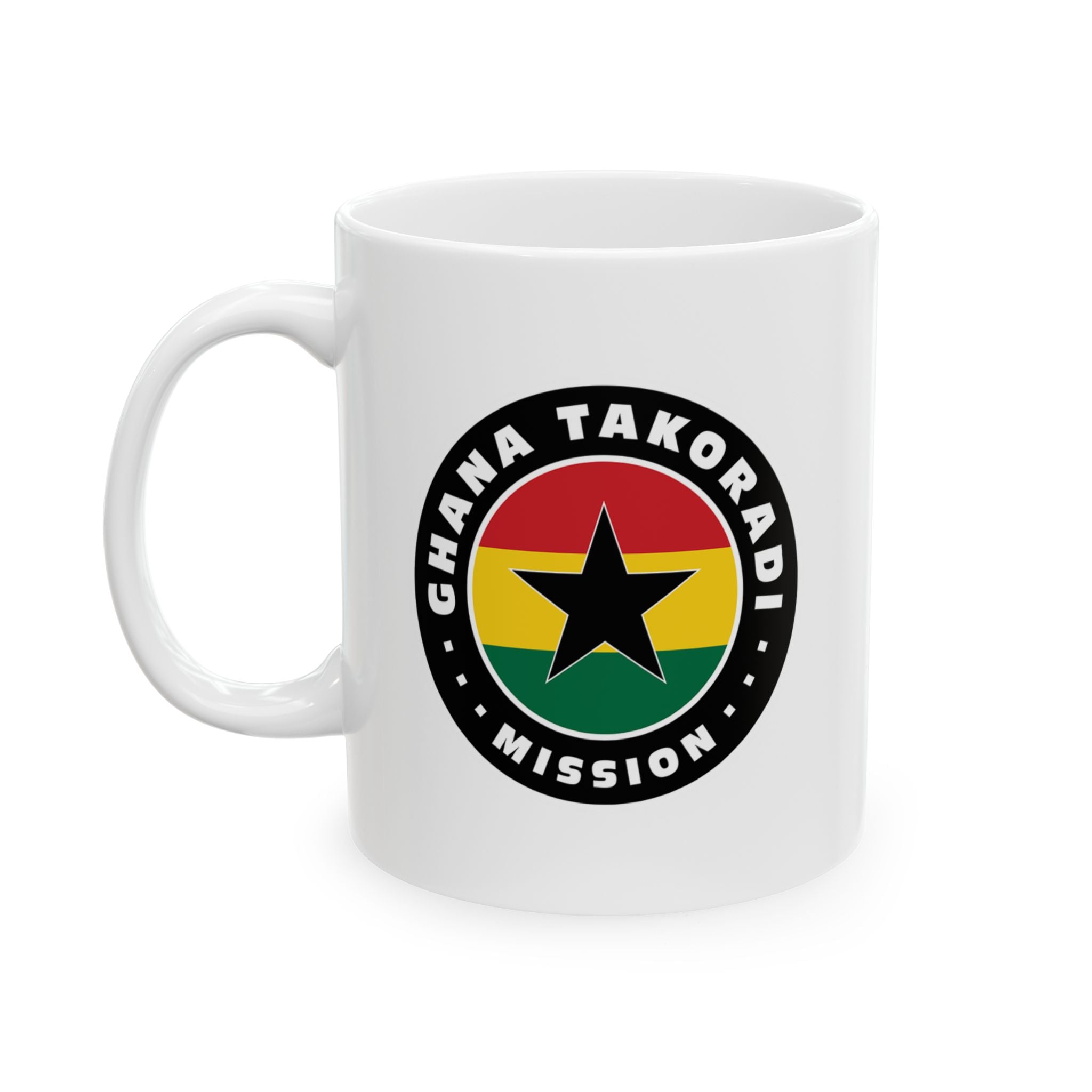 Ghana Takoradi Mission Circular Flag White Ceramic Mug - Latter-Day Saint LDS Missionary Gift - Book of Mormon