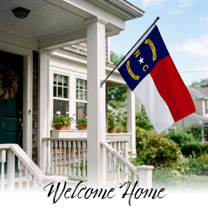 G128 North Carolina State Flag | 3x5 Ft | StormFlyer Series Embroidered 220GSM Spun Polyester | Embroidered Design, Indoor/Outdoor, Brass Grommets, Heavy Duty, All Weather