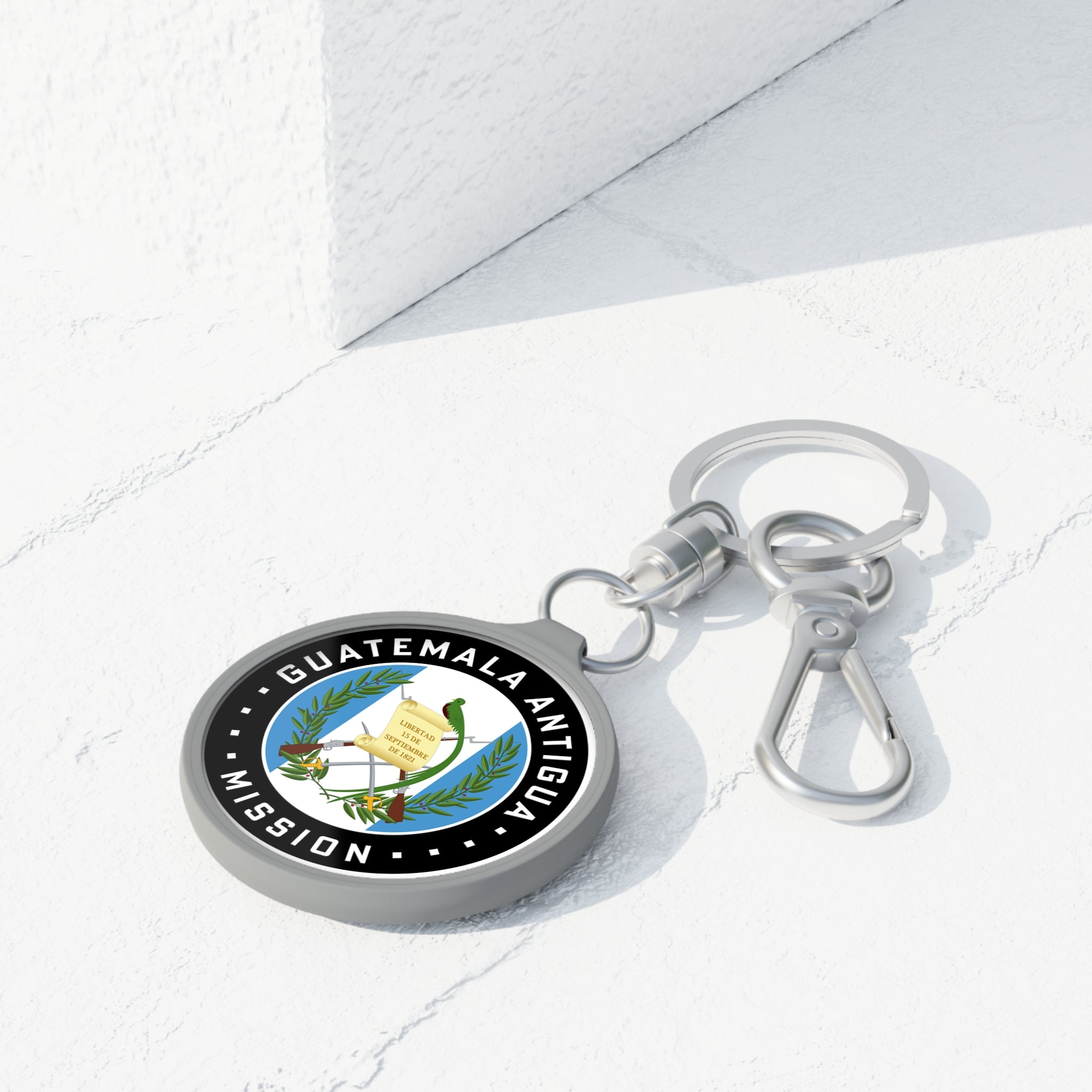Guatemala Antigua Mission Circle Flag Key Tag - Latter-Day Saint LDS Missionary Gift - Book of Mormon