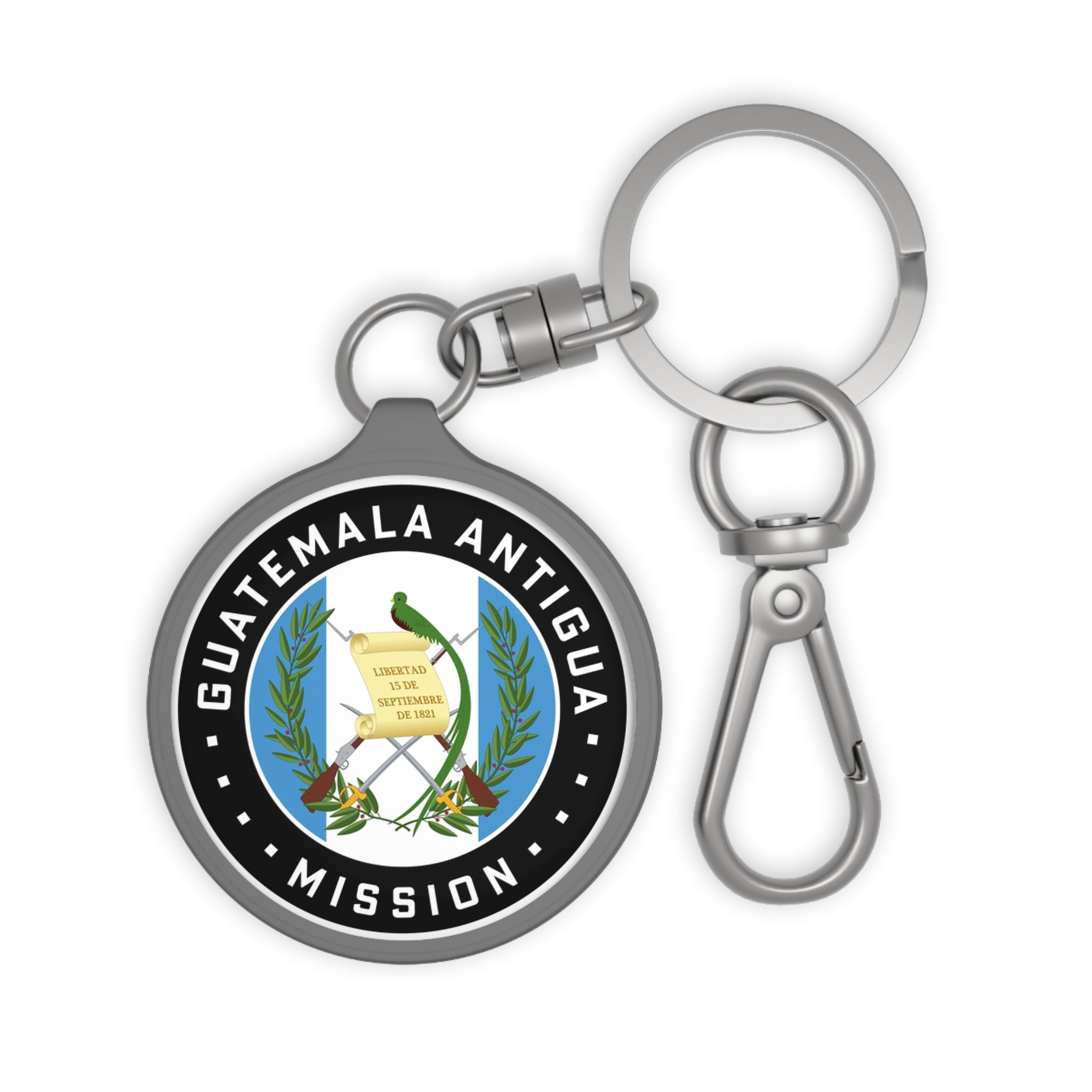Guatemala Antigua Mission Circle Flag Key Tag - Latter-Day Saint LDS Missionary Gift - Book of Mormon