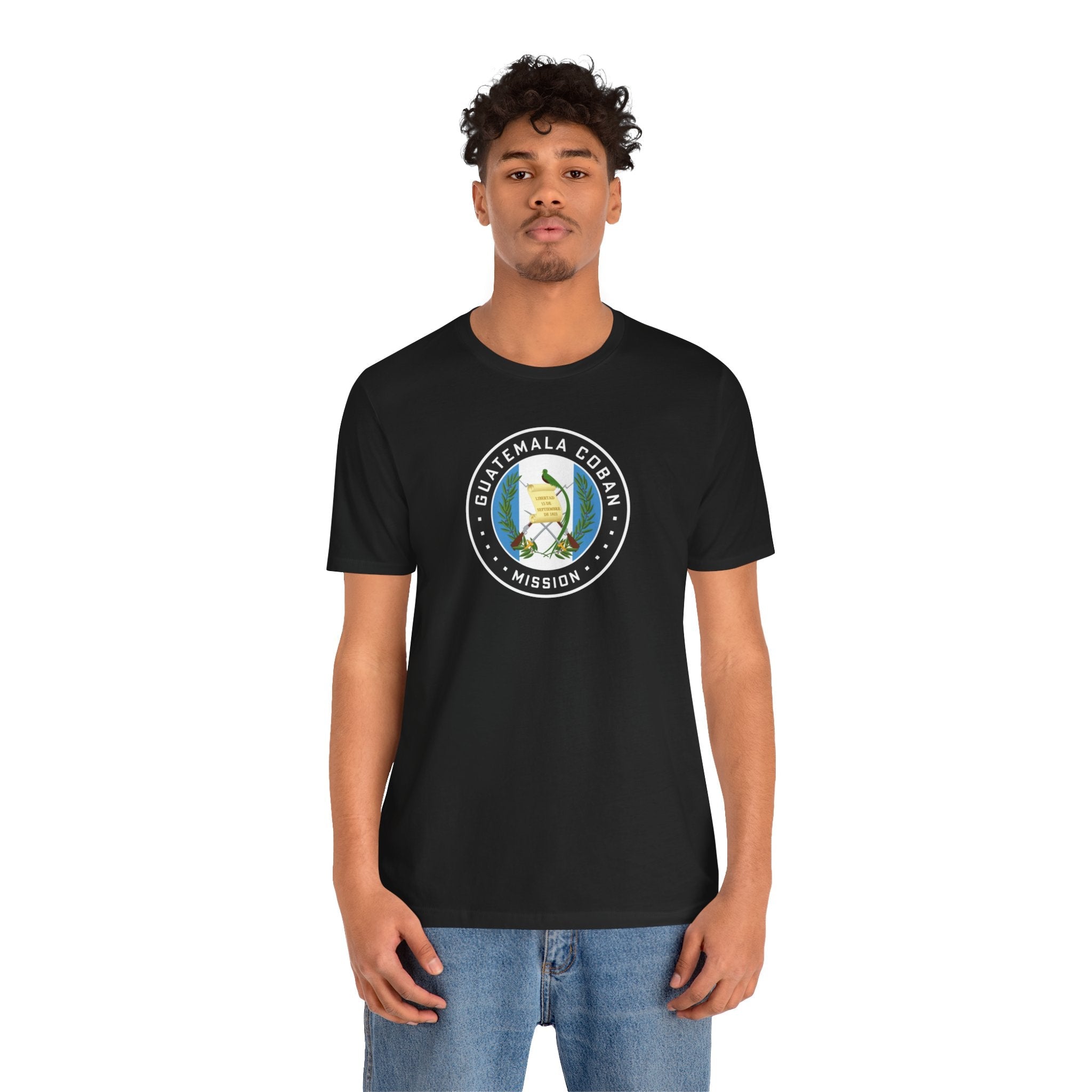 Guatemala Coban Mission Flag Logo (Black Border) T-shirt - Latter-Day Saint LDS Missionary Gift - Book of Mormon