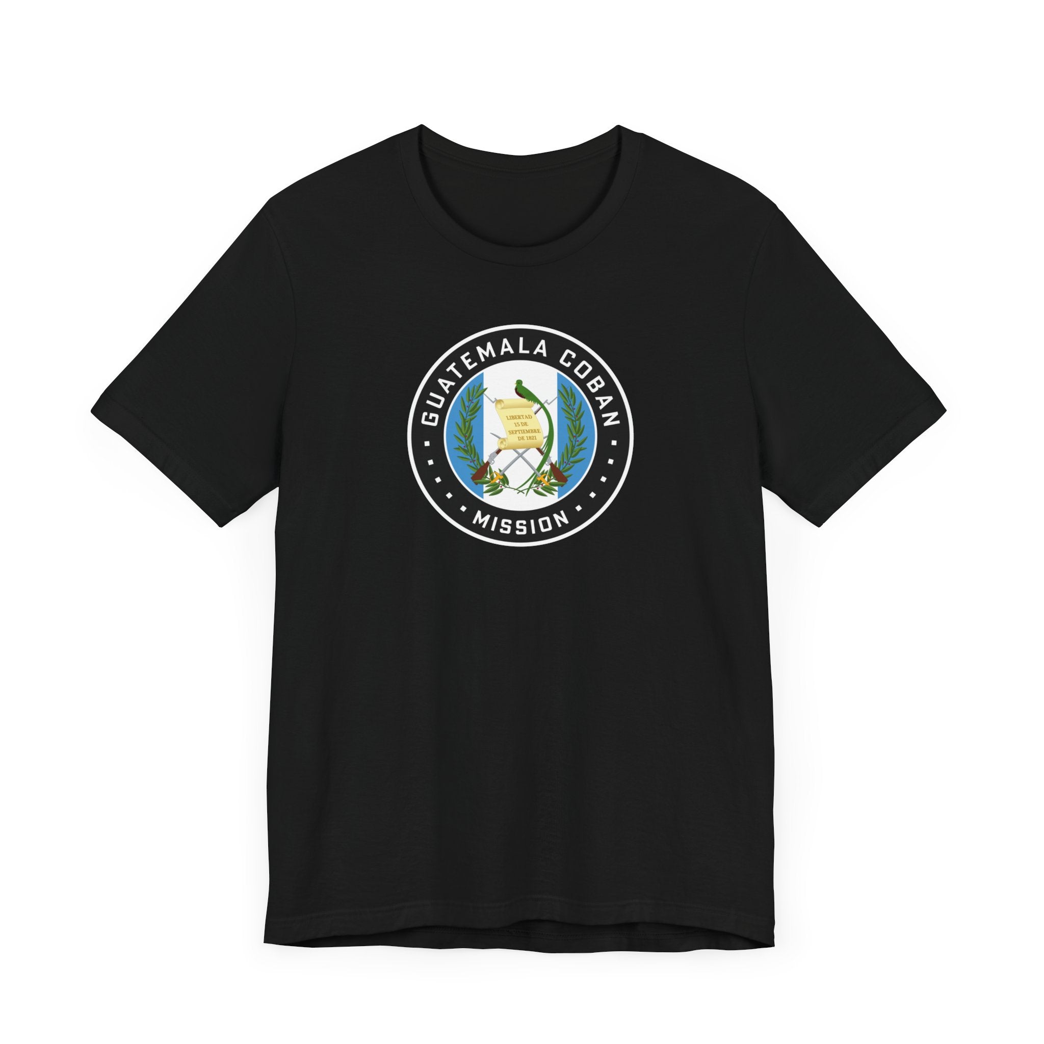 Guatemala Coban Mission Flag Logo (Black Border) T-shirt - Latter-Day Saint LDS Missionary Gift - Book of Mormon