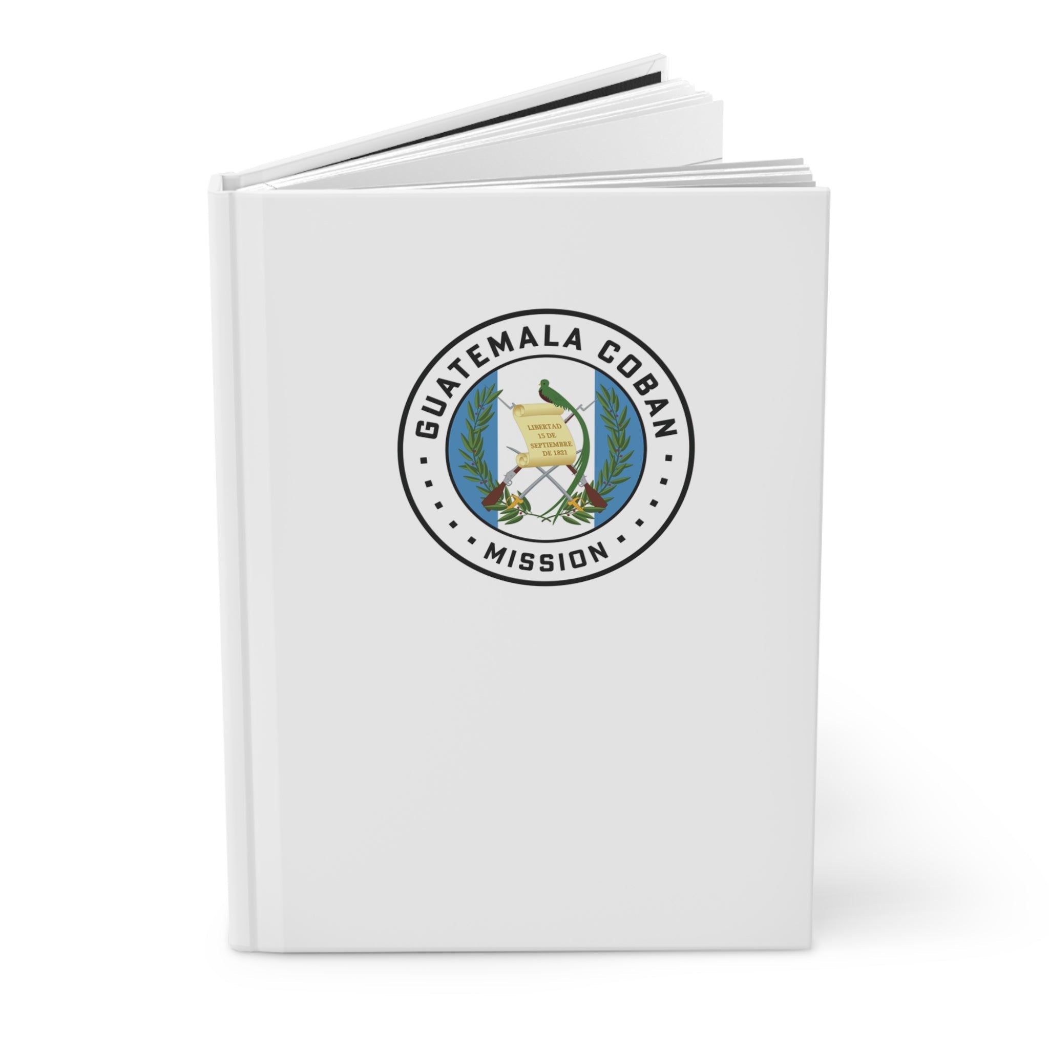 Guatemala Coban Mission Logo Design White Hardcover Journal Matte - Latter-Day Saint LDS Missionary Gift - Book of Mormon