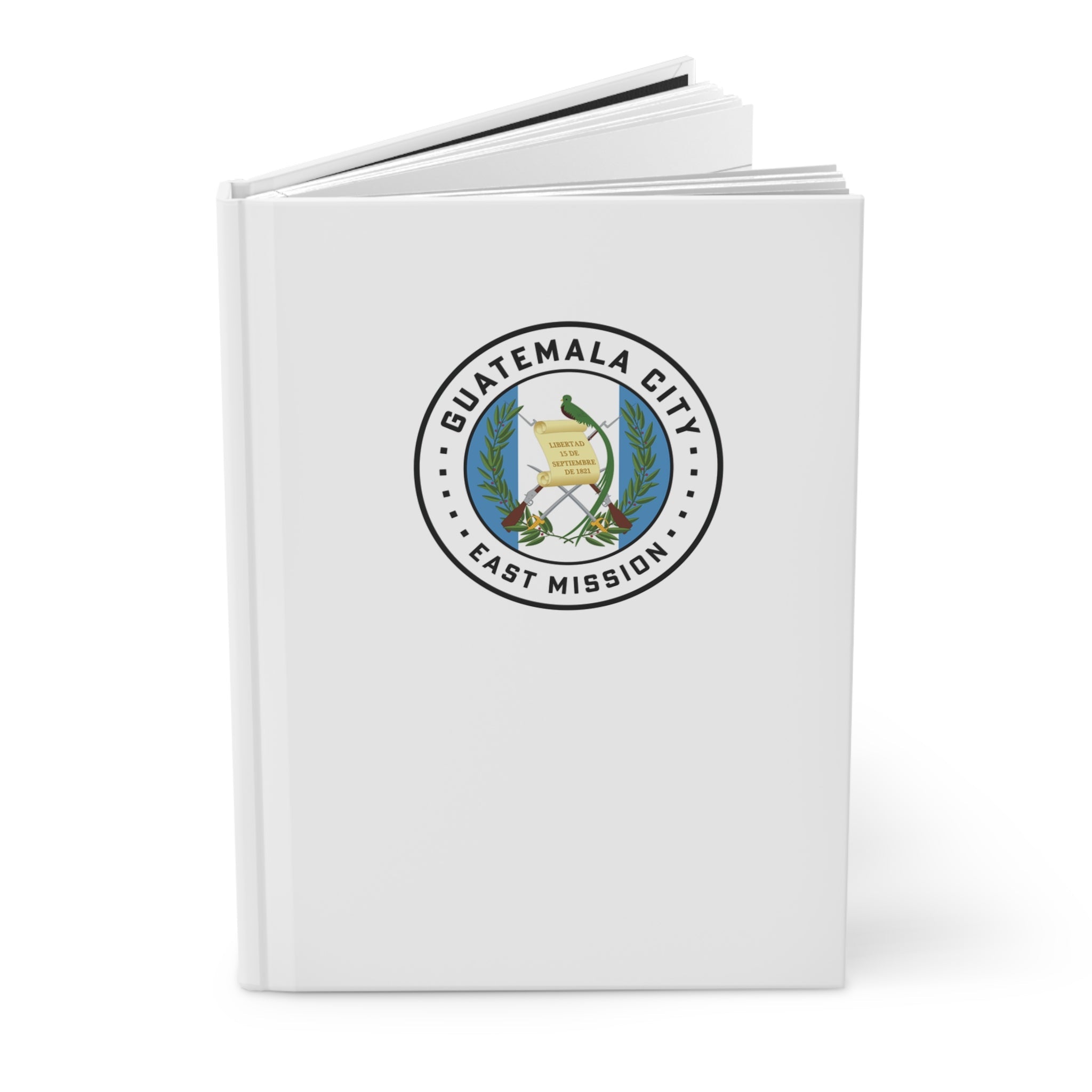 Guatemala Guatemala City East Mission Logo Design White Hardcover Journal Matte - Latter-Day Saint LDS Missionary Gift - Book of Mormon