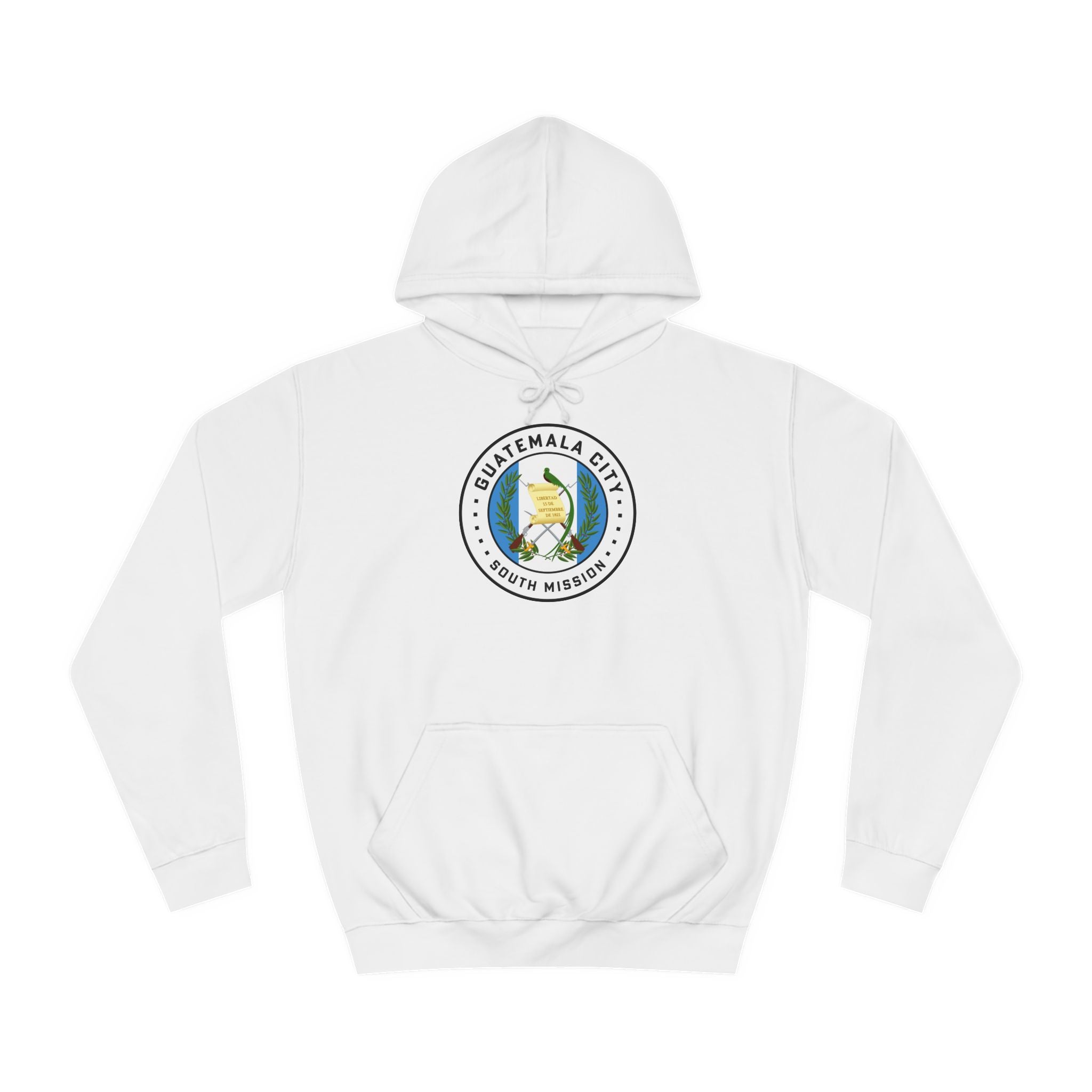 Guatemala Guatemala City South Mission Flag Logo (White Border) College Hoodie - Latter-Day Saint LDS Missionary Gift - Book of Mormon