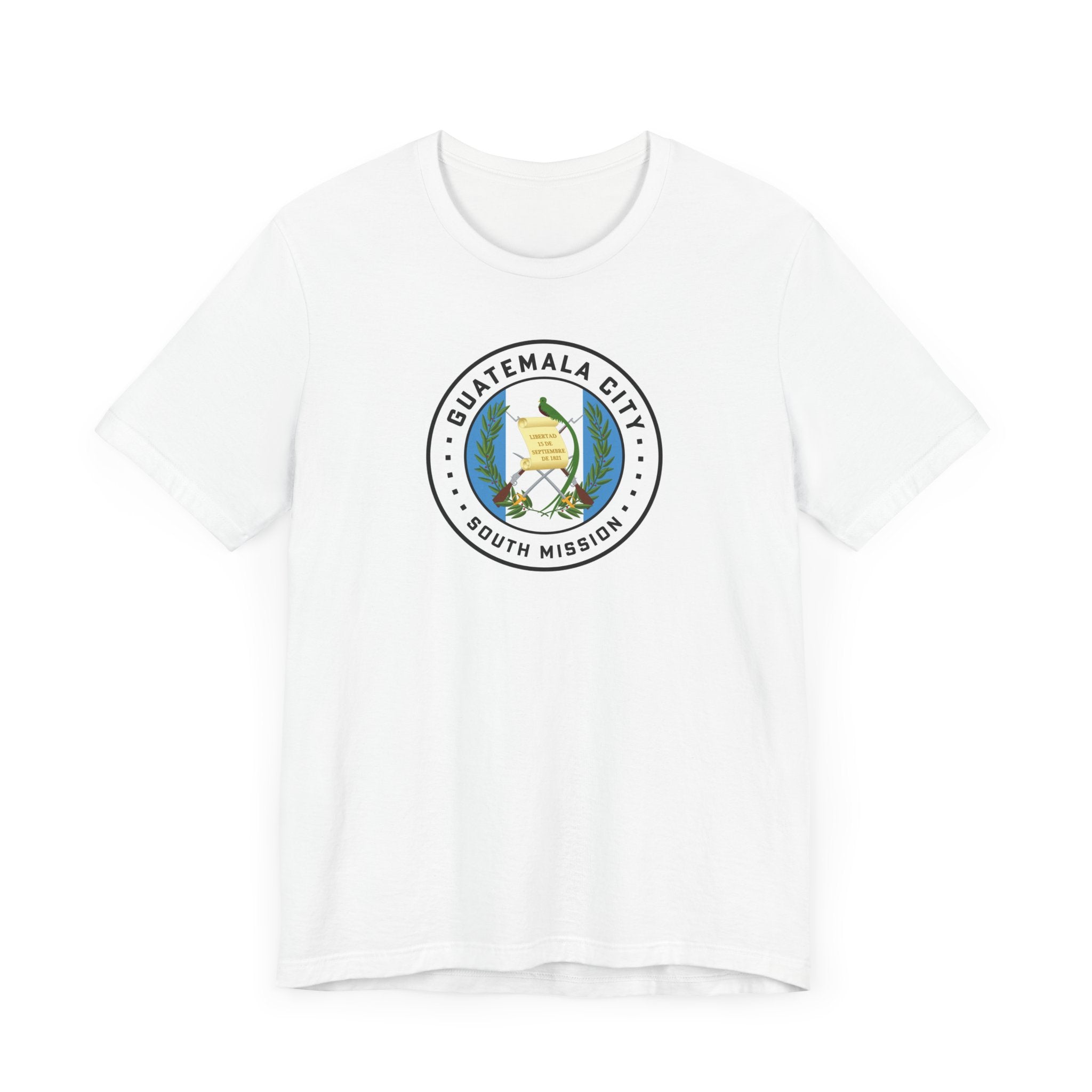 Guatemala Guatemala City South Mission Flag Logo (White Border) T-shirt - Latter-Day Saint LDS Missionary Gift - Book of Mormon