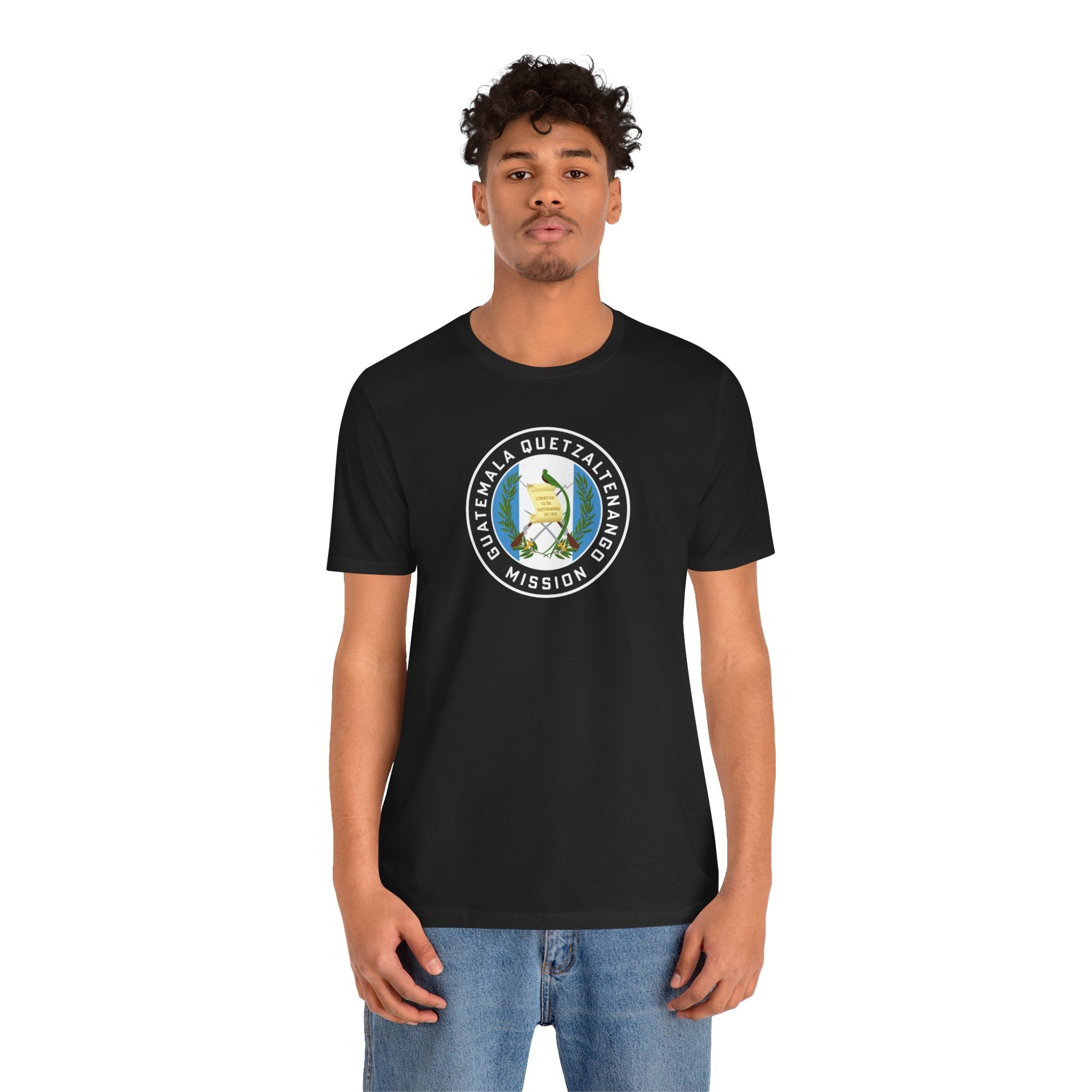 Guatemala Quetzaltenango Mission Flag Logo (Black Border) T-shirt - Latter-Day Saint LDS Missionary Gift - Book of Mormon