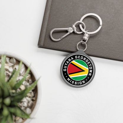 Guyana Georgetown Mission Circle Flag Key Tag - Latter-Day Saint LDS Missionary Gift - Book of Mormon