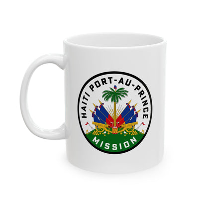 Haiti Port-au-Prince Mission Circular Flag White Ceramic Mug - Latter-Day Saint LDS Missionary Gift - Book of Mormon