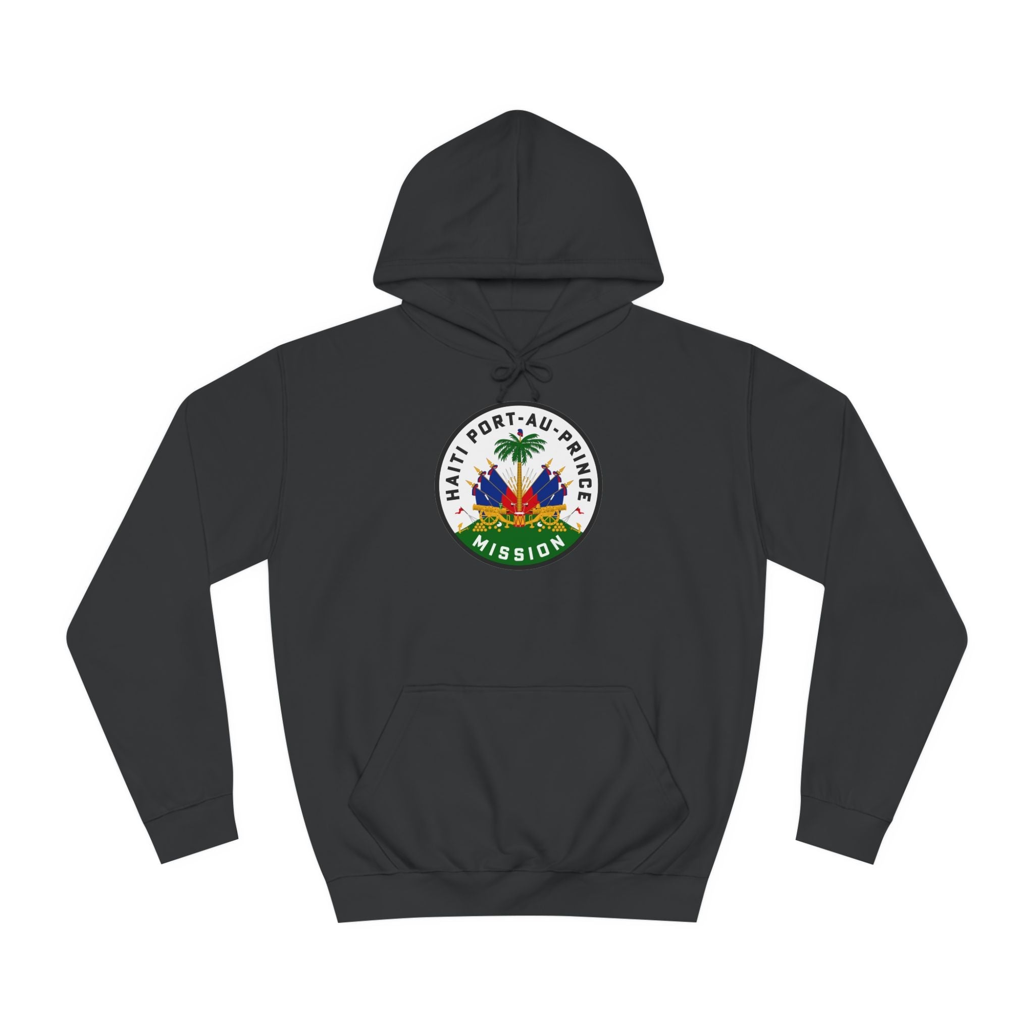 Haiti Port-au-Prince Mission Flag Logo (White Border) College Hoodie - Latter-Day Saint LDS Missionary Gift - Book of Mormon