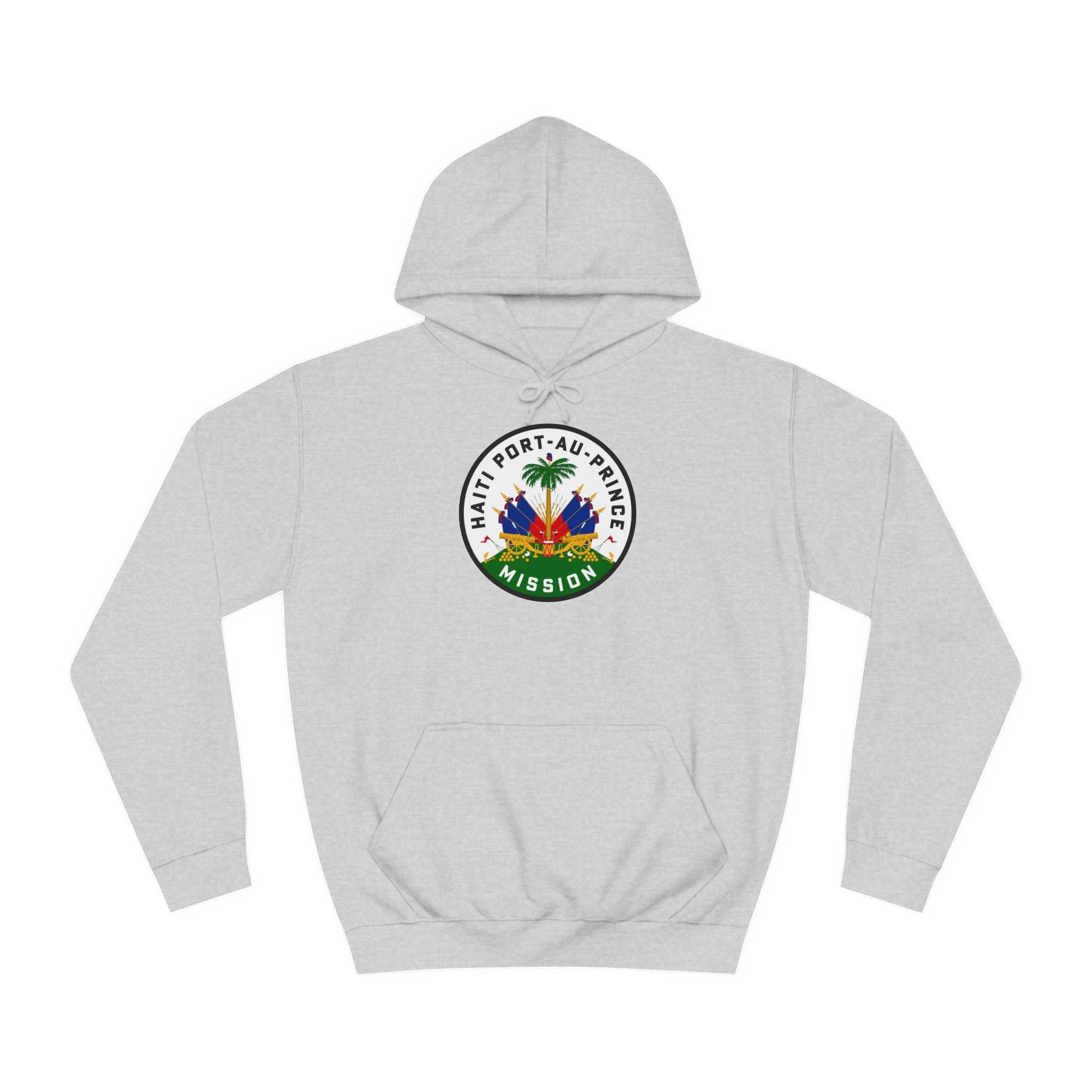 Haiti Port-au-Prince Mission Flag Logo (White Border) College Hoodie - Latter-Day Saint LDS Missionary Gift - Book of Mormon