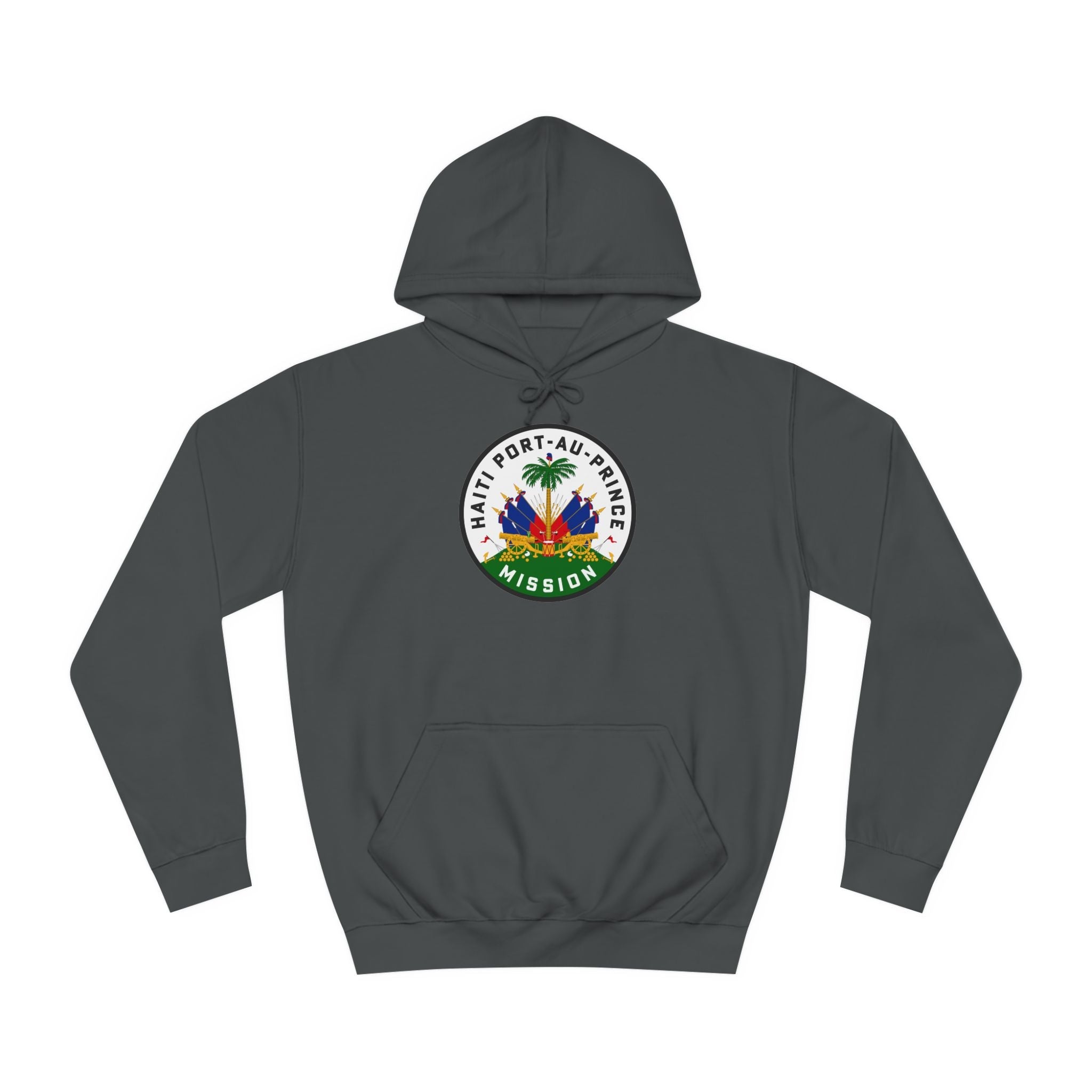 Haiti Port-au-Prince Mission Flag Logo (White Border) College Hoodie - Latter-Day Saint LDS Missionary Gift - Book of Mormon