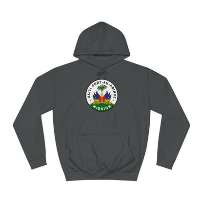 Haiti Port-au-Prince Mission Flag Logo (White Border) College Hoodie - Latter-Day Saint LDS Missionary Gift - Book of Mormon