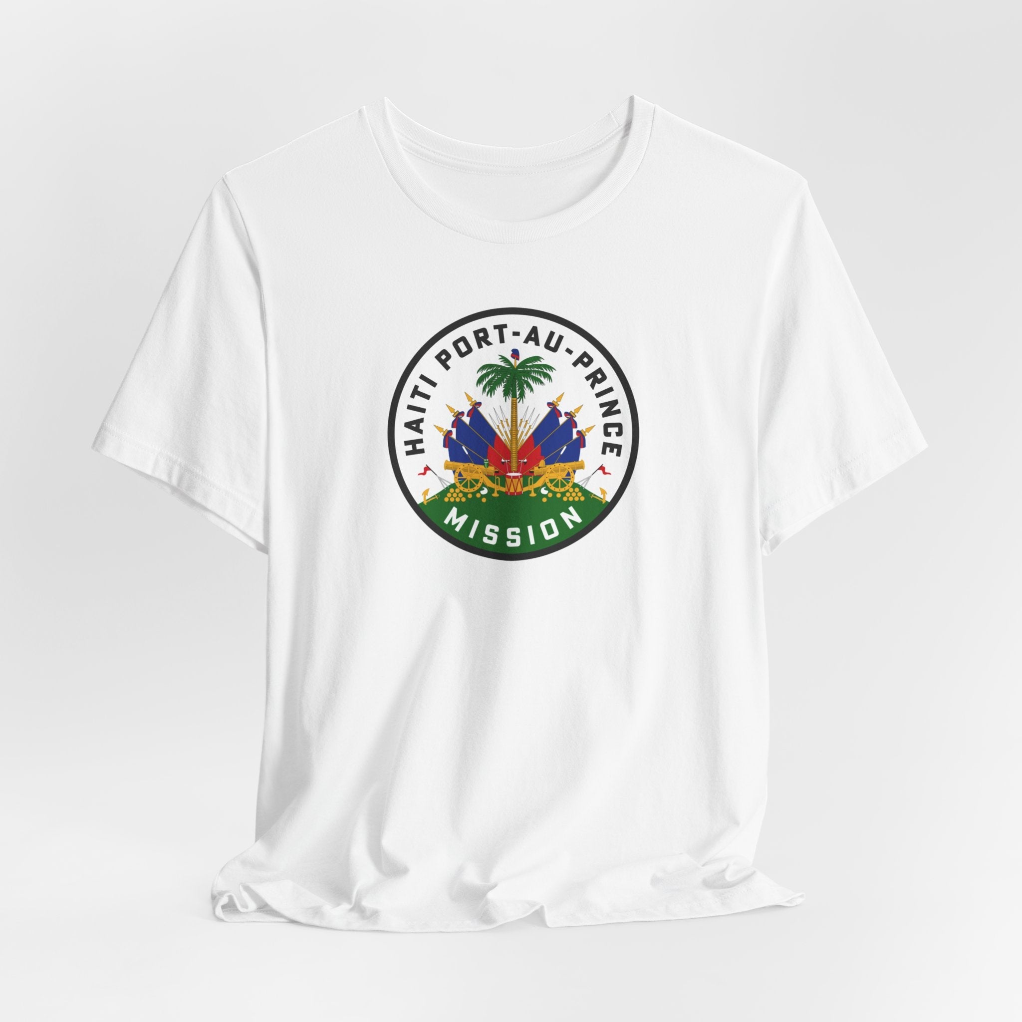 Haiti Port-au-Prince Mission Flag Logo (White Border) T-shirt - Latter-Day Saint LDS Missionary Gift - Book of Mormon