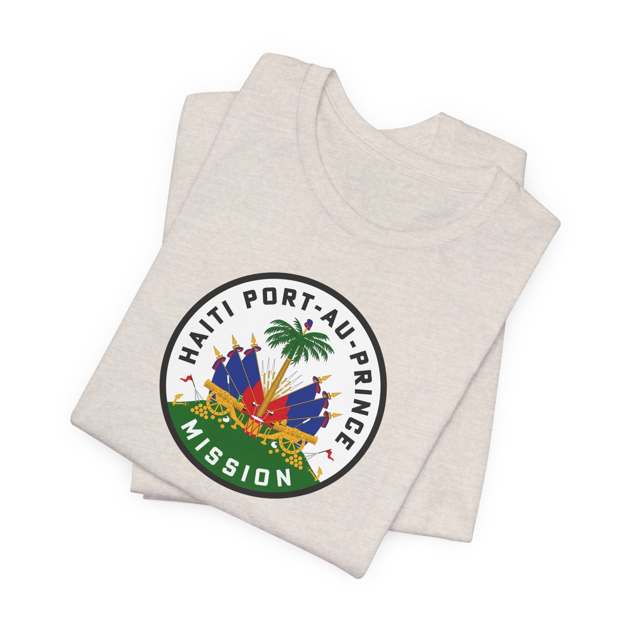 Haiti Port-au-Prince Mission Flag Logo (White Border) T-shirt - Latter-Day Saint LDS Missionary Gift - Book of Mormon